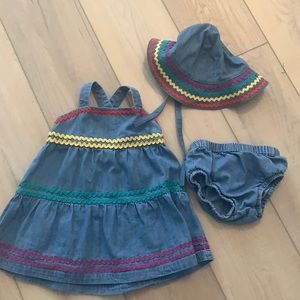 Hanna Andersson Dress Set with sun hat